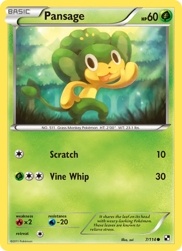 Pansage - Black & White Pokemon Card