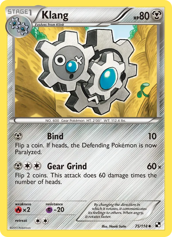 Klang - Black & White Pokemon Card