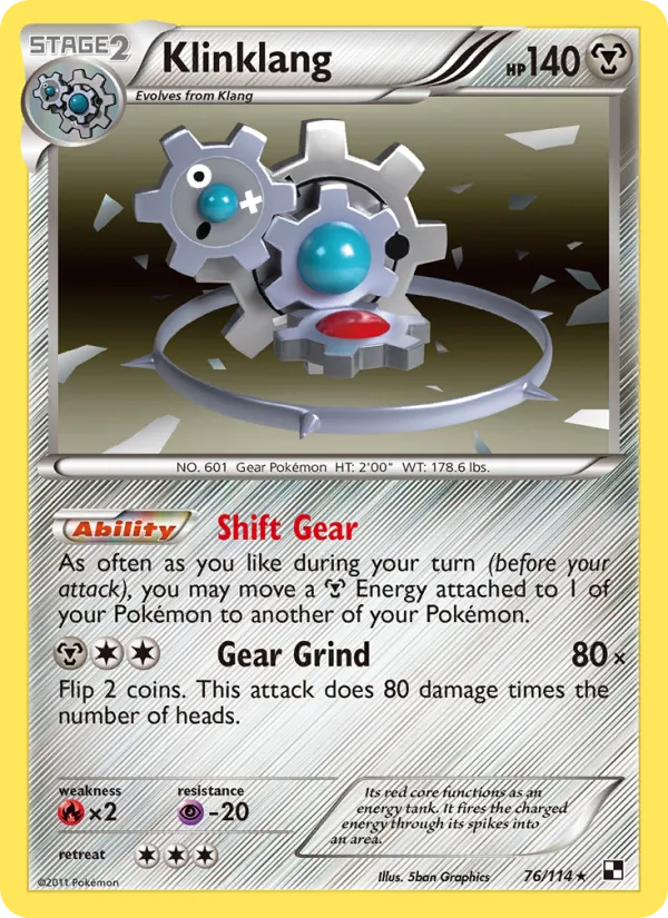 Klinklang - Black & White Pokemon Card