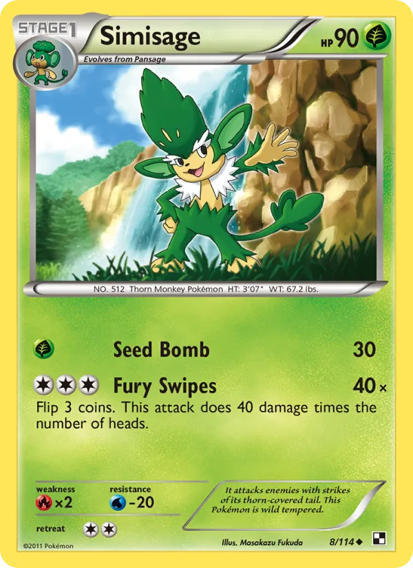 Simisage - Black & White Pokemon Card