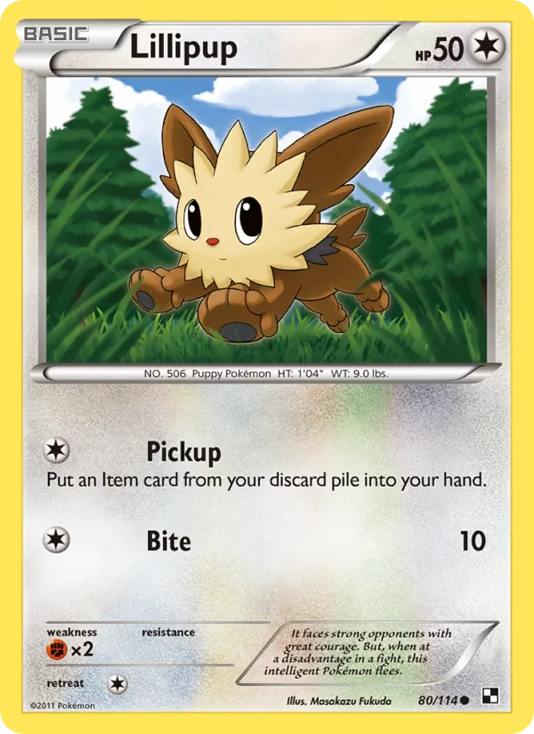 Lillipup - Black & White Pokemon Card