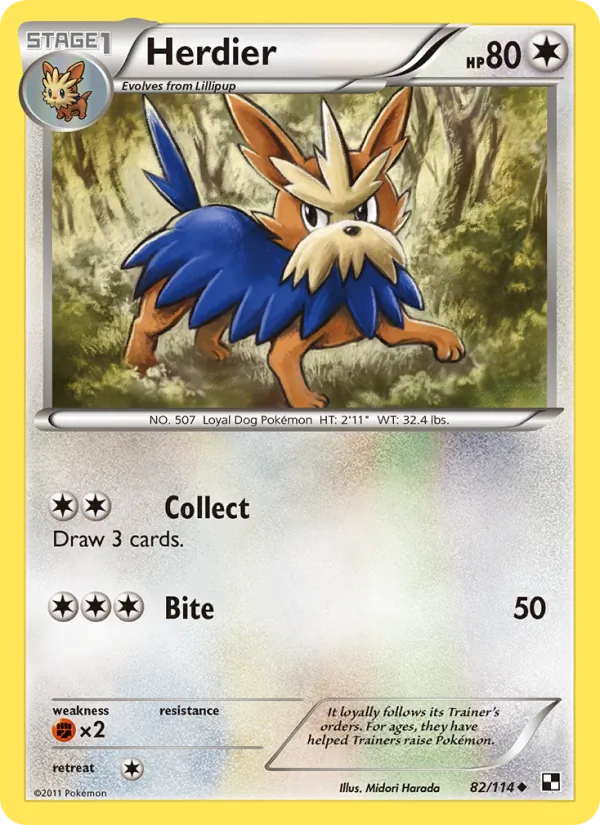 Herdier - Black & White Pokemon Card