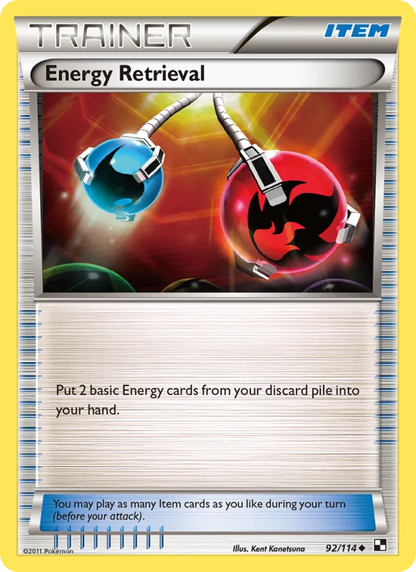 Energy Retrieval - Black & White Pokemon Card