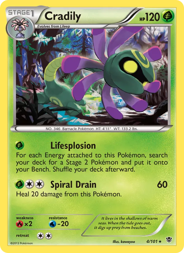 Cradily - Plasma Blast Pokemon Card