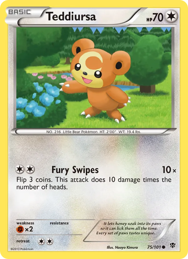Teddiursa - Plasma Blast Pokemon Card