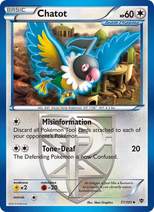 Chatot - Plasma Blast Pokemon Card