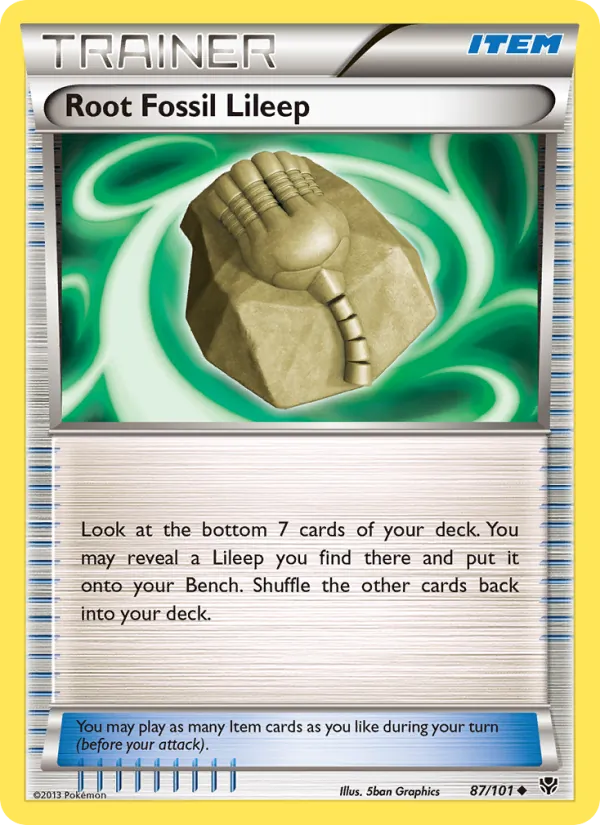 Root Fossil Lileep - Plasma Blast Pokemon Card