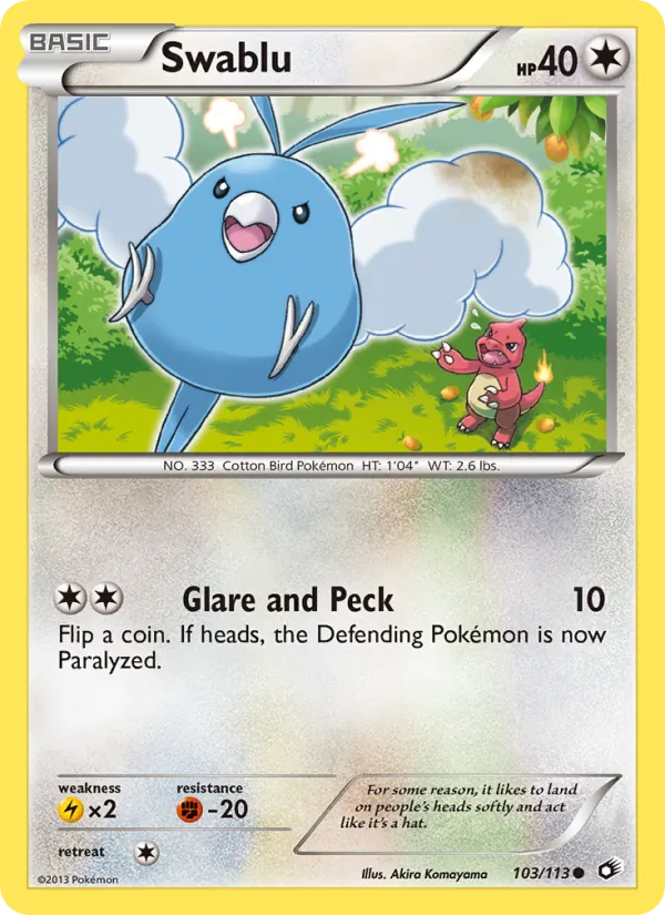 Swablu - Legendary Treasures Pokemon Card