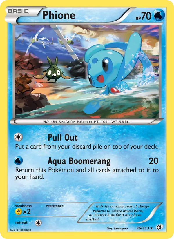 Phione - Legendary Treasures Pokemon Card