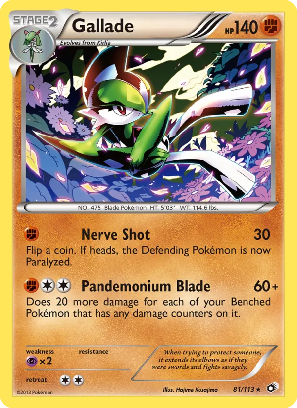 Gallade - Legendary Treasures Pokemon Card