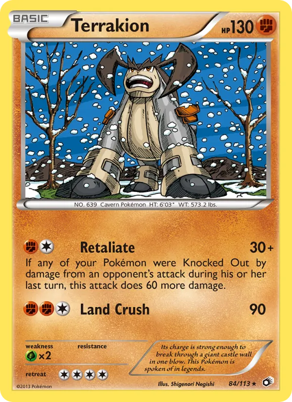 Terrakion - Legendary Treasures Pokemon Card