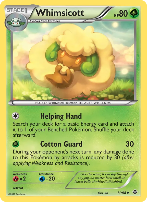 Whimsicott - Emerging Powers Pokemon Card