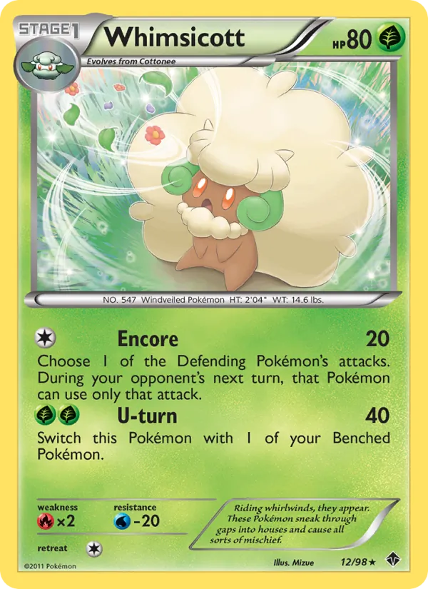 Whimsicott - Emerging Powers Pokemon Card