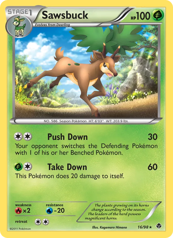 Sawsbuck - Emerging Powers Pokemon Card