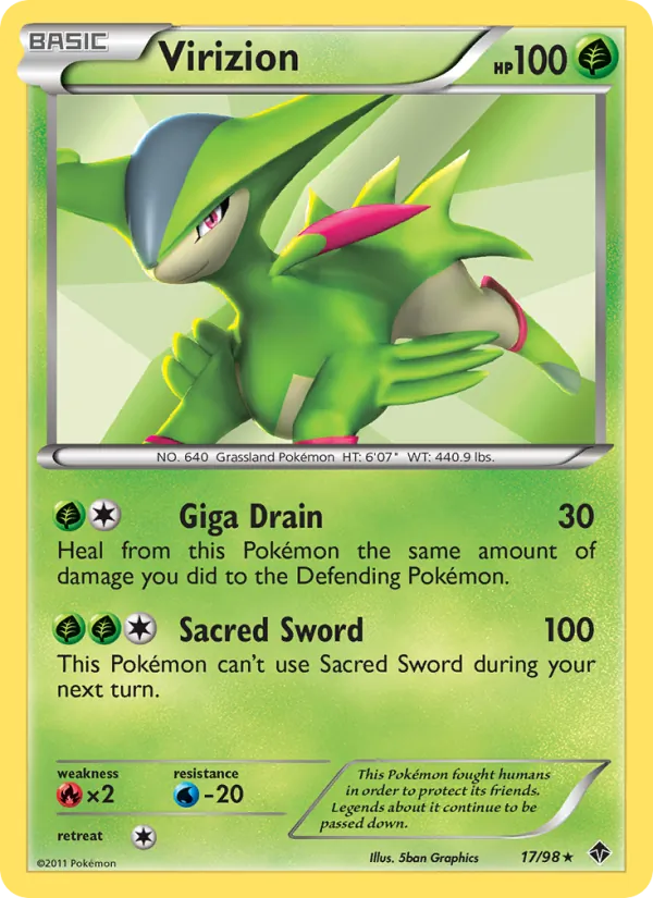 Virizion - Emerging Powers Pokemon Card