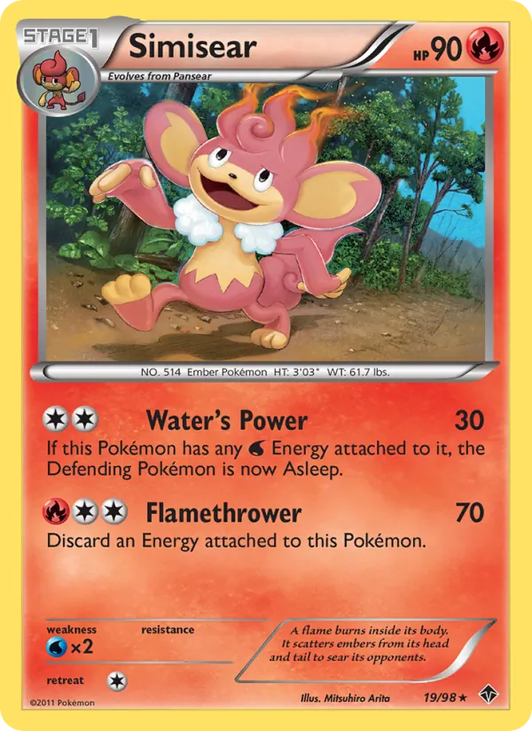 Simisear - Emerging Powers Pokemon Card