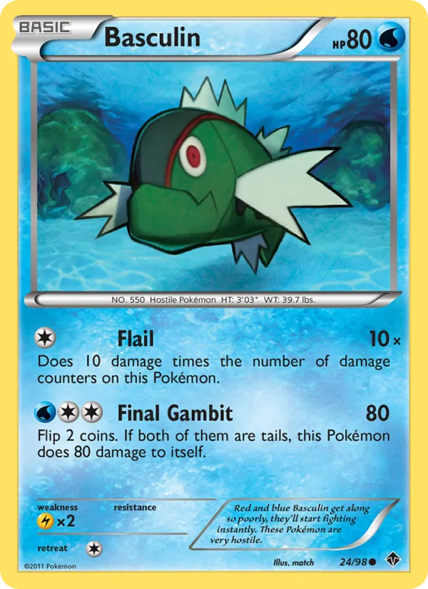Basculin - Emerging Powers Pokemon Card