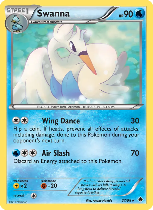 Swanna - Emerging Powers Pokemon Card