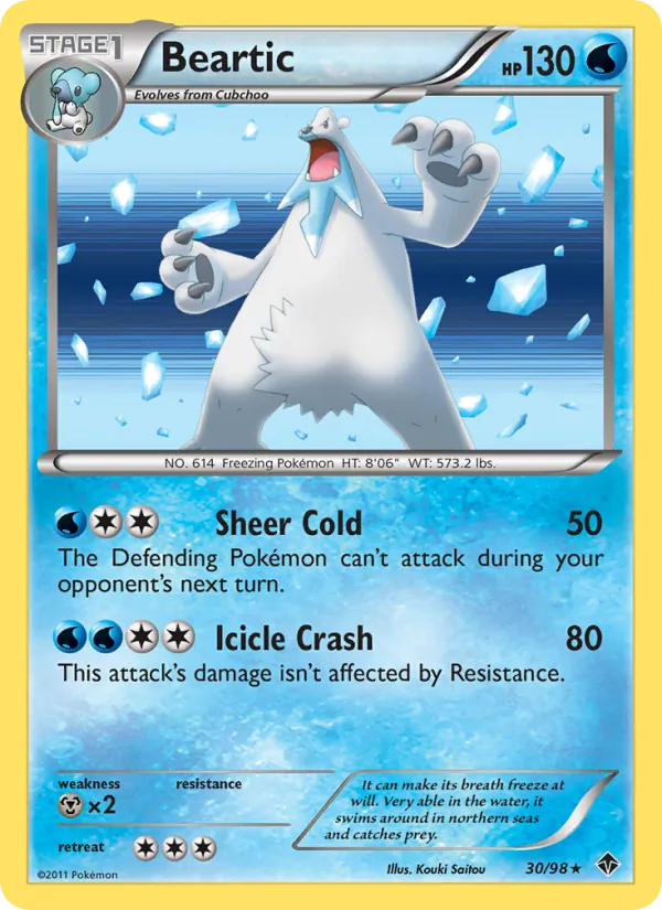 Beartic - Emerging Powers Pokemon Card
