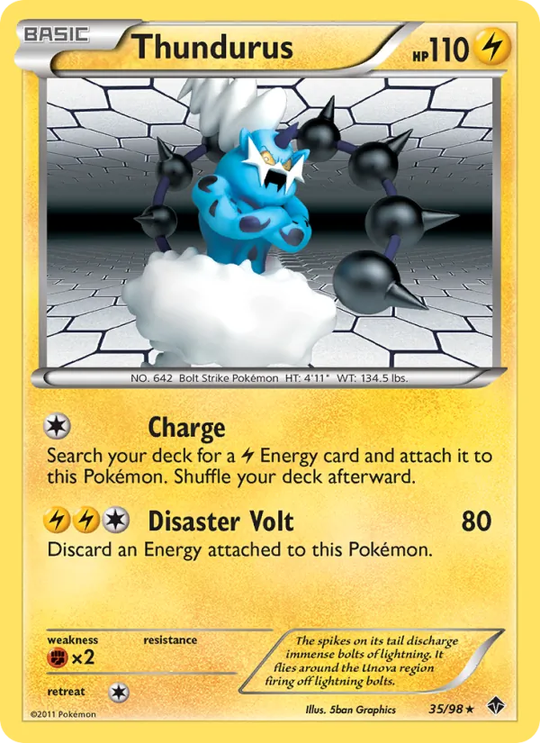 Thundurus - Emerging Powers Pokemon Card