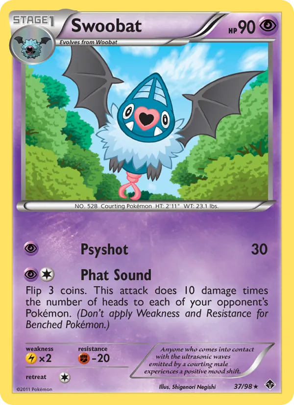 Swoobat - Emerging Powers Pokemon Card