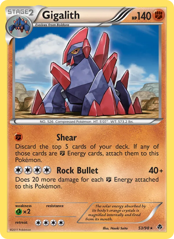 Gigalith - Emerging Powers Pokemon Card
