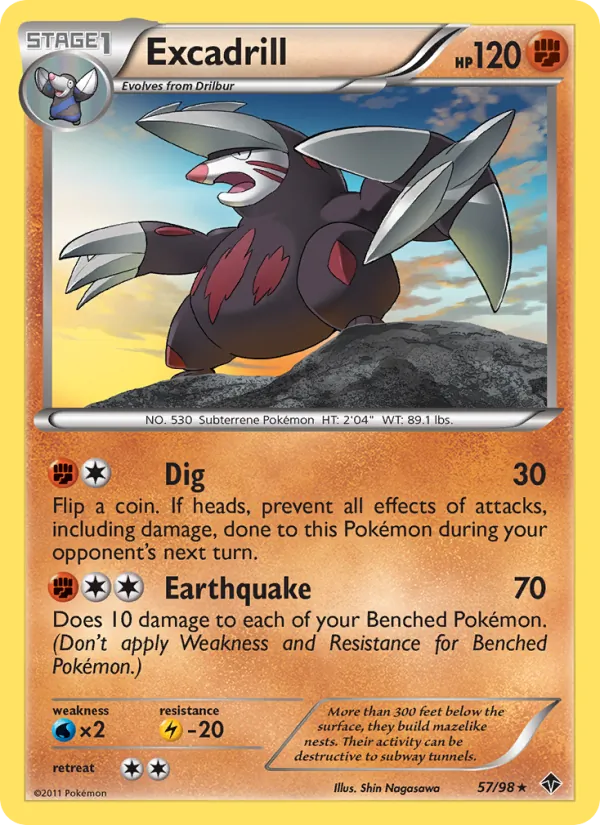 Excadrill - Emerging Powers Pokemon Card