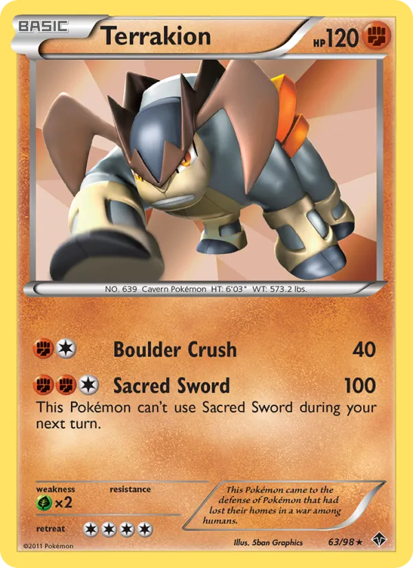 Terrakion - Emerging Powers Pokemon Card