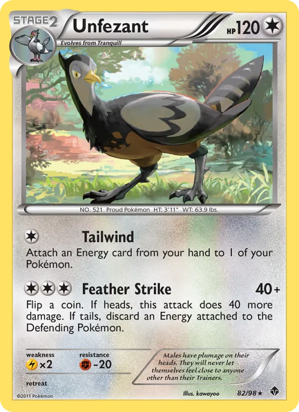 Unfezant - Emerging Powers Pokemon Card