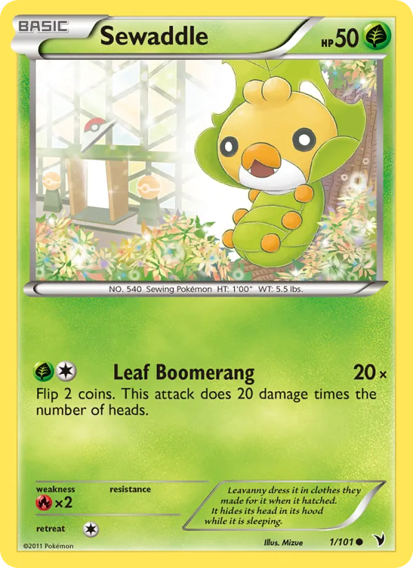 Sewaddle - Noble Victories Pokemon Card