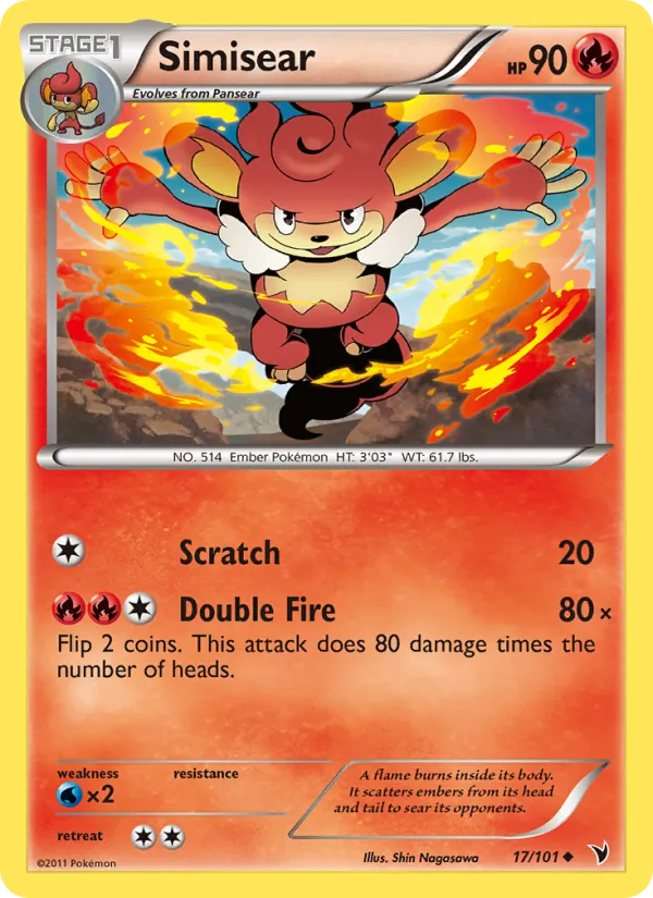Simisear - Noble Victories Pokemon Card