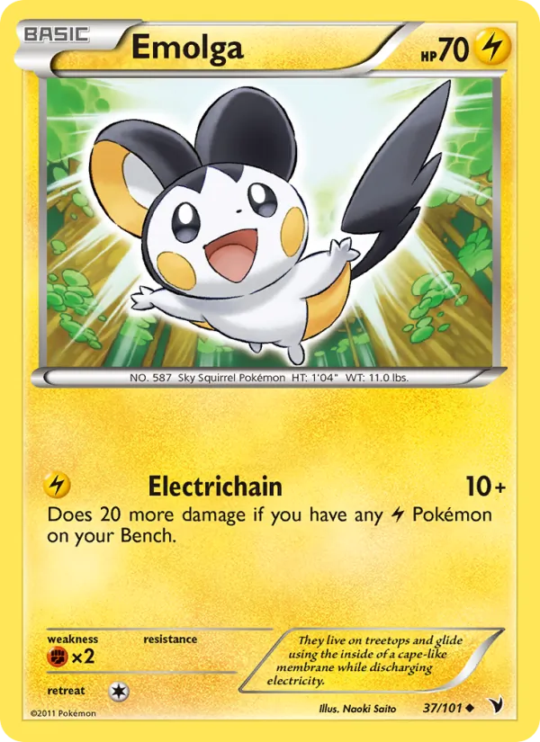 Emolga - Noble Victories Pokemon Card