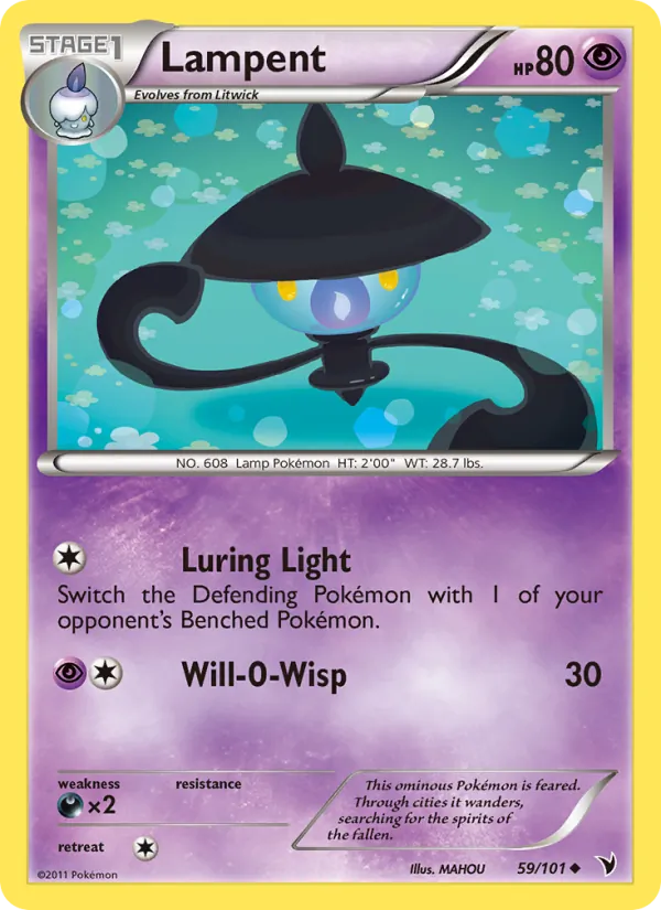 Lampent - Noble Victories Pokemon Card