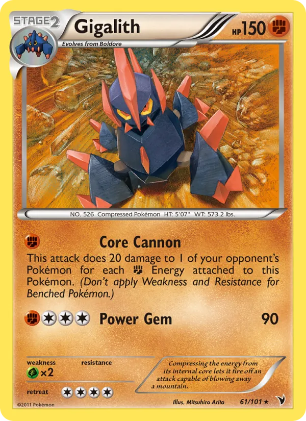 Gigalith - Noble Victories Pokemon Card