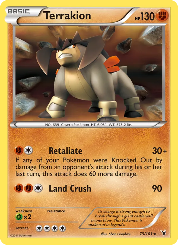Terrakion - Noble Victories Pokemon Card