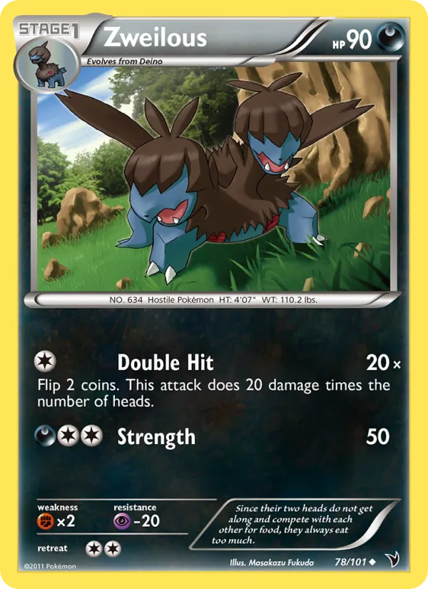 Zweilous - Noble Victories Pokemon Card