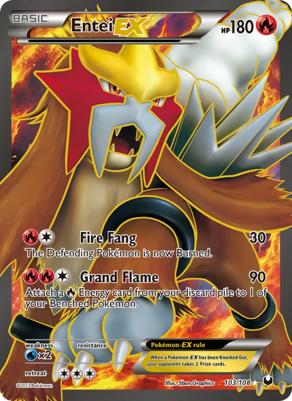 Entei-EX - Dark Explorers Pokemon Card
