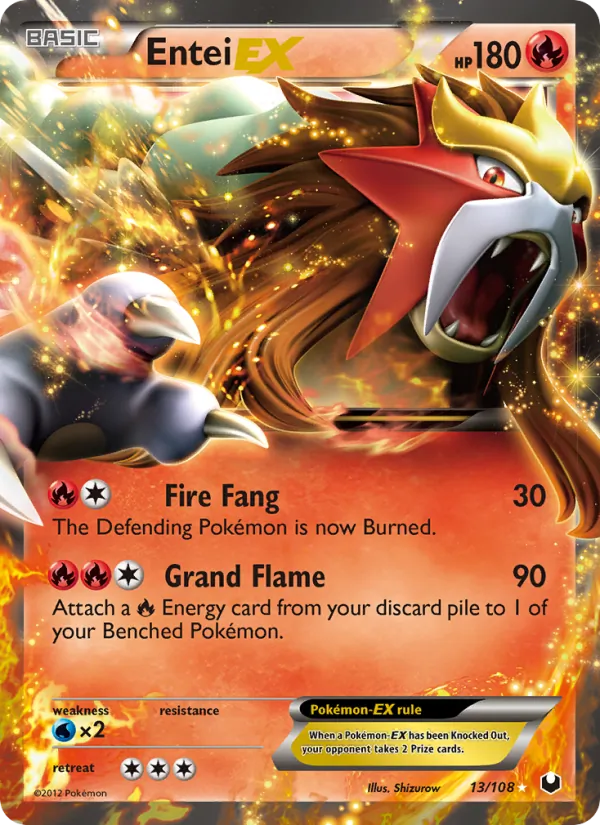 Entei-EX - Dark Explorers Pokemon Card