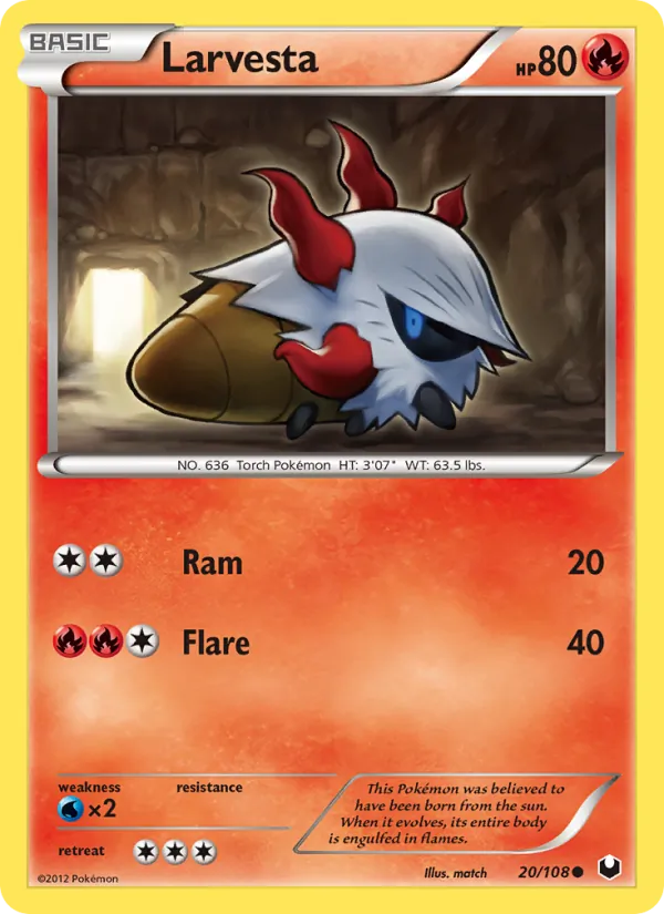 Larvesta - Dark Explorers Pokemon Card