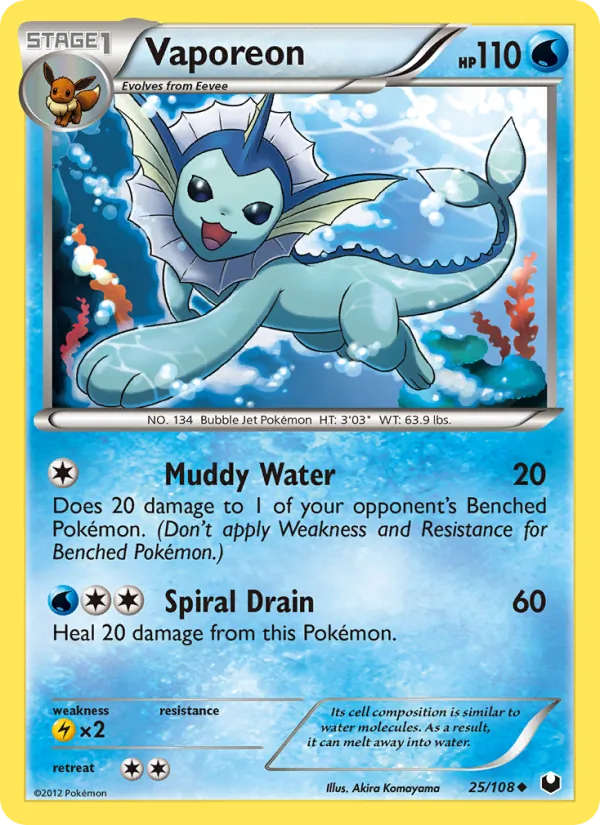 Vaporeon - Dark Explorers Pokemon Card