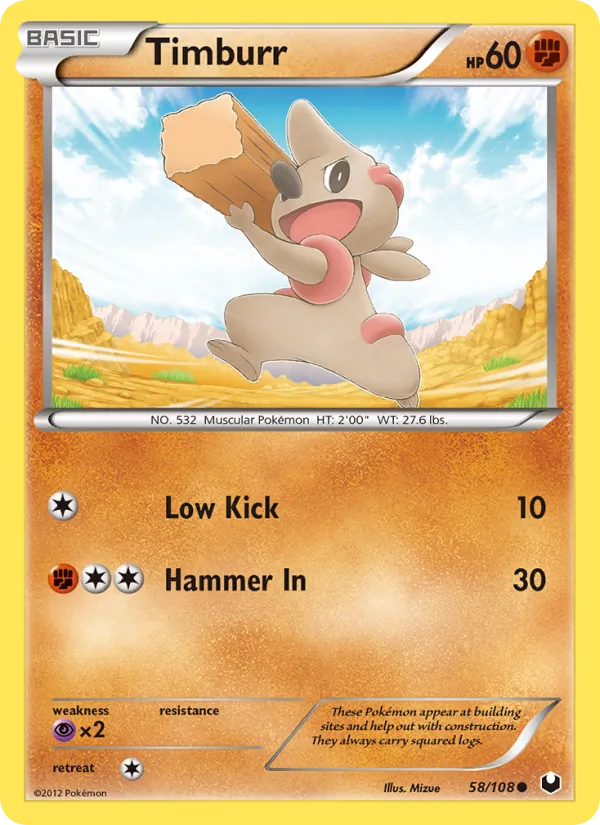 Timburr - Dark Explorers Pokemon Card