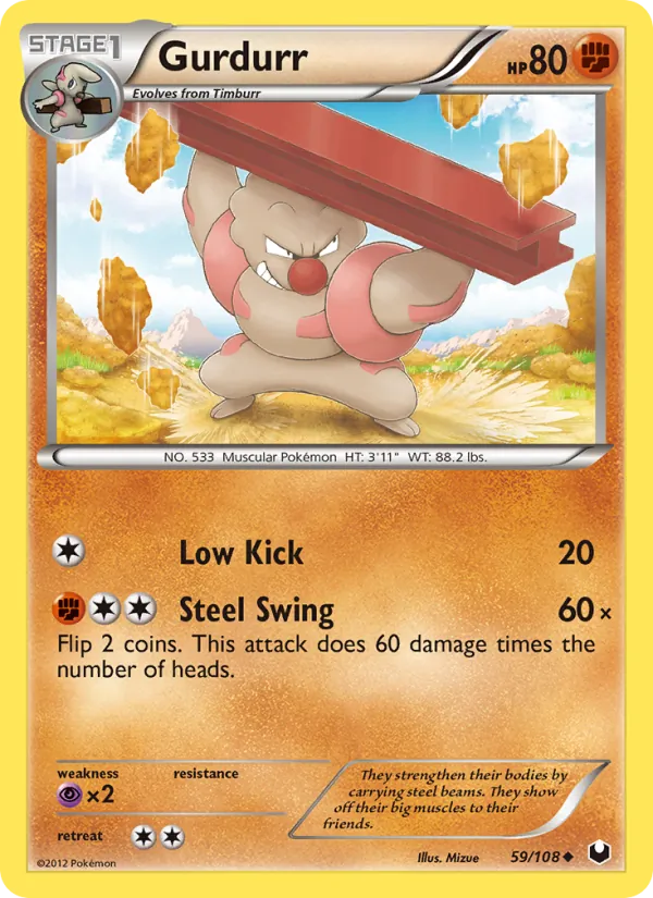 Gurdurr - Dark Explorers Pokemon Card
