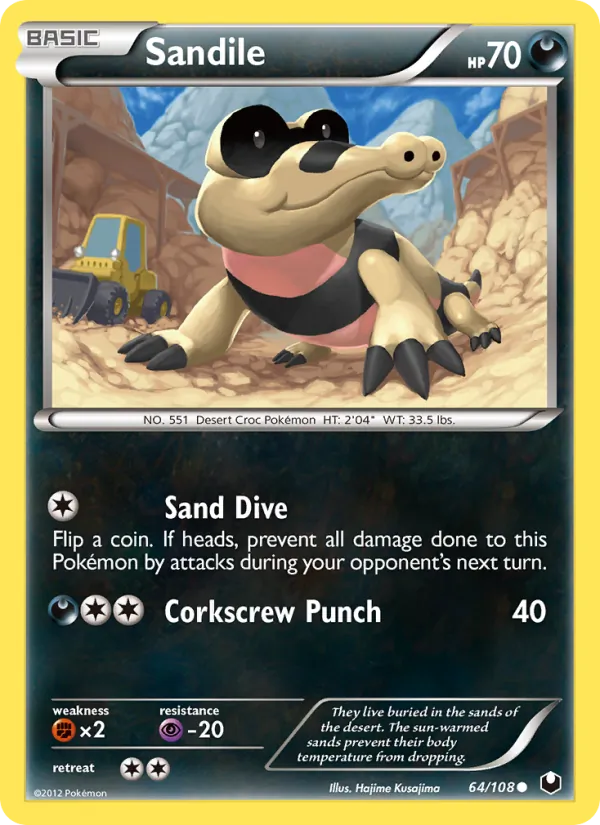 Sandile - Dark Explorers Pokemon Card