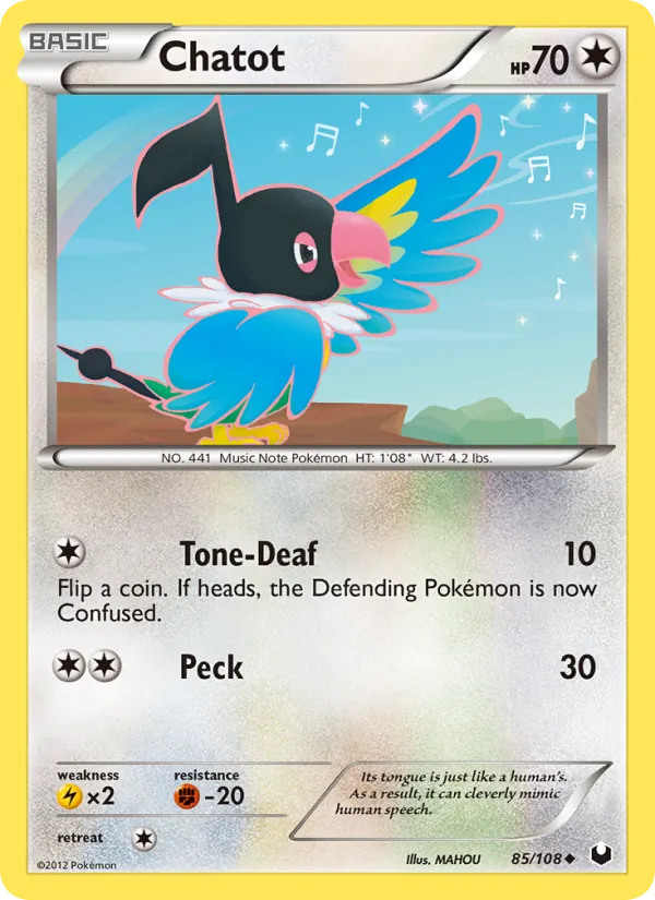 Chatot - Dark Explorers Pokemon Card