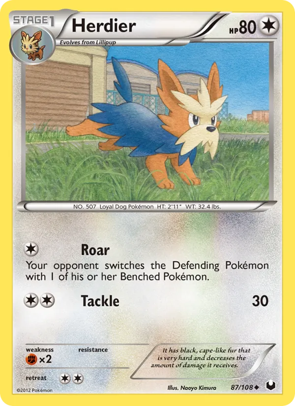 Herdier - Dark Explorers Pokemon Card