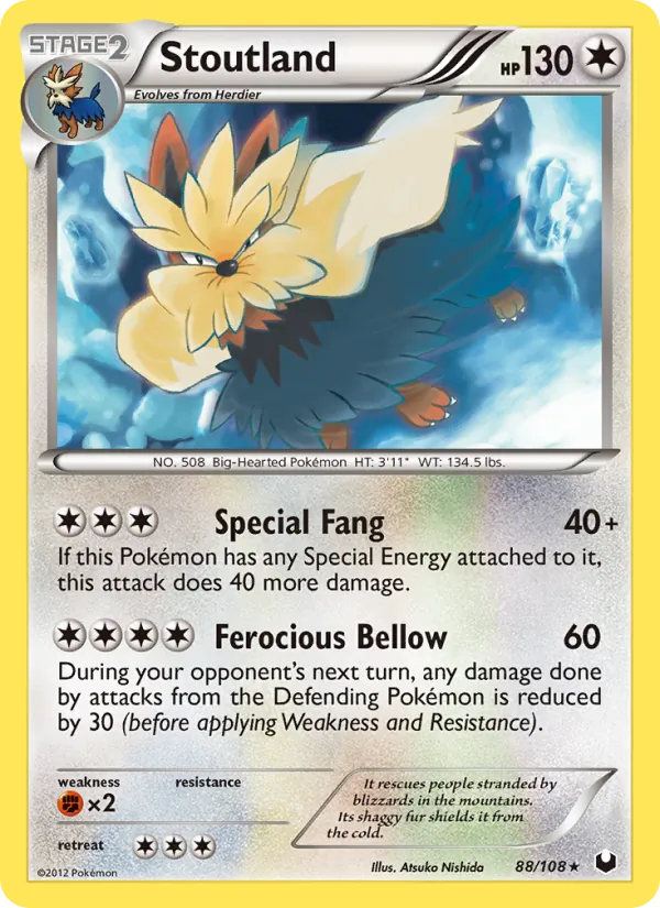 Stoutland - Dark Explorers Pokemon Card