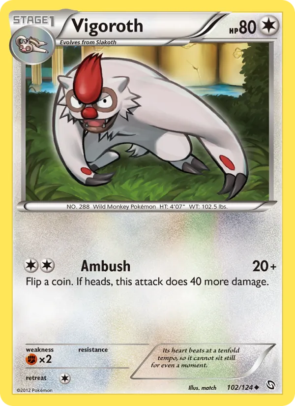 Vigoroth - Dragons Exalted Pokemon Card