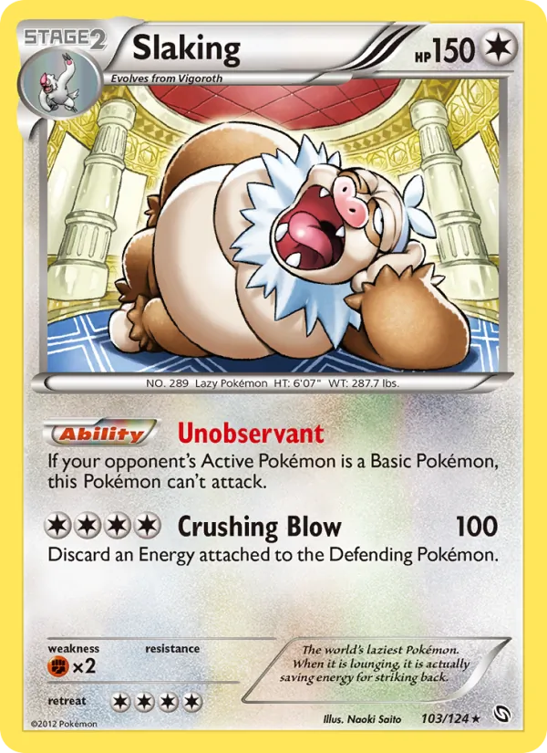 Slaking - Dragons Exalted Pokemon Card