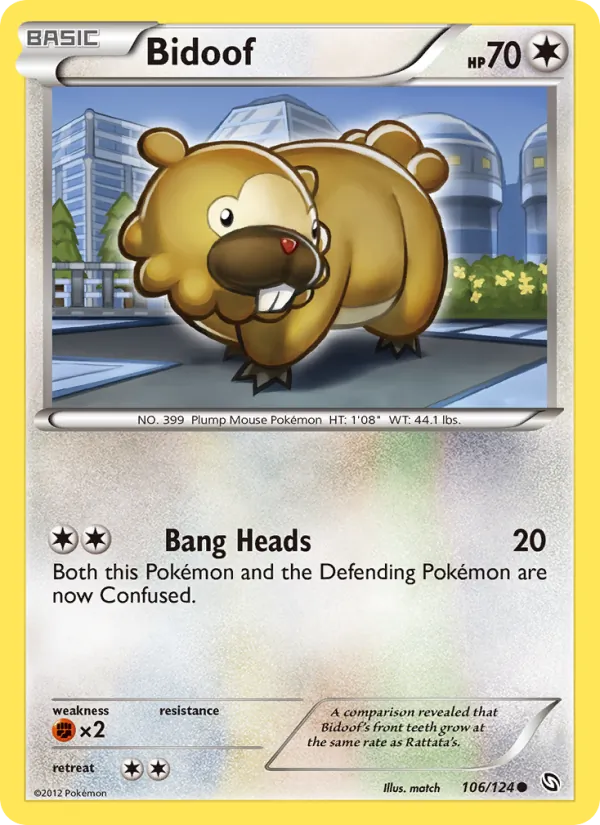 Bidoof - Dragons Exalted Pokemon Card