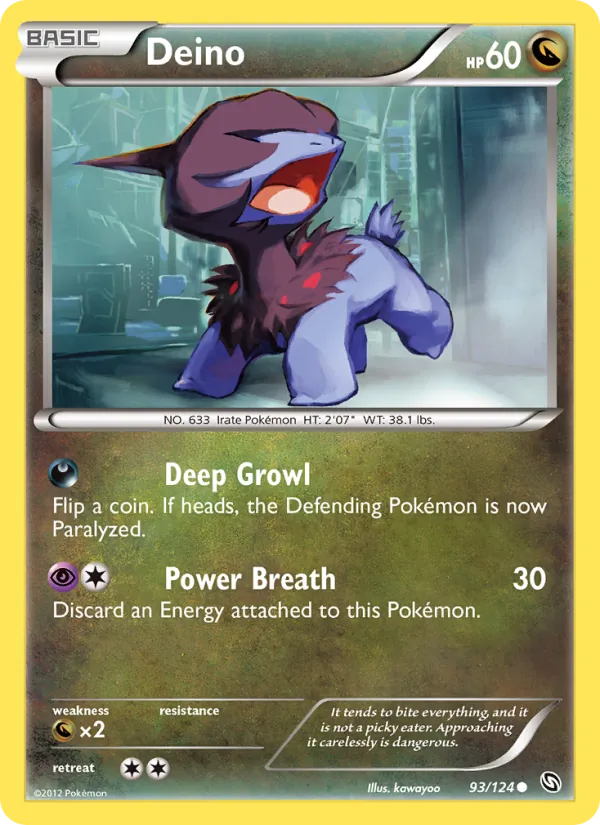 Deino - Dragons Exalted Pokemon Card